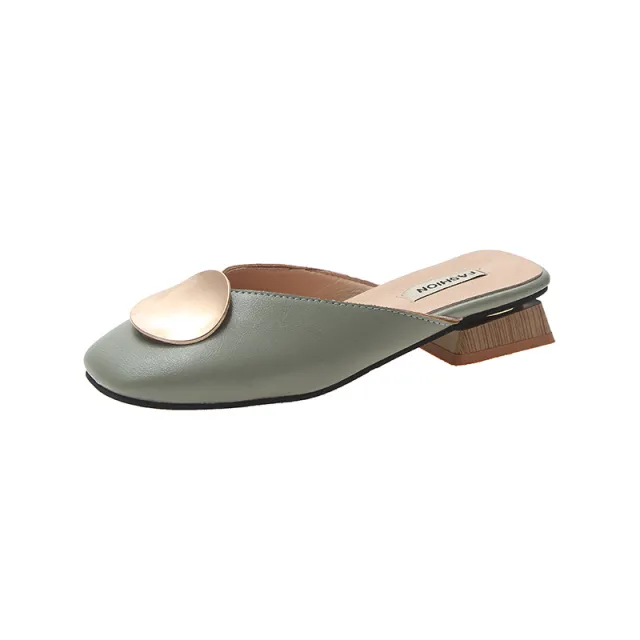 Low heel fashion high heels Green - Shop at LoveMi