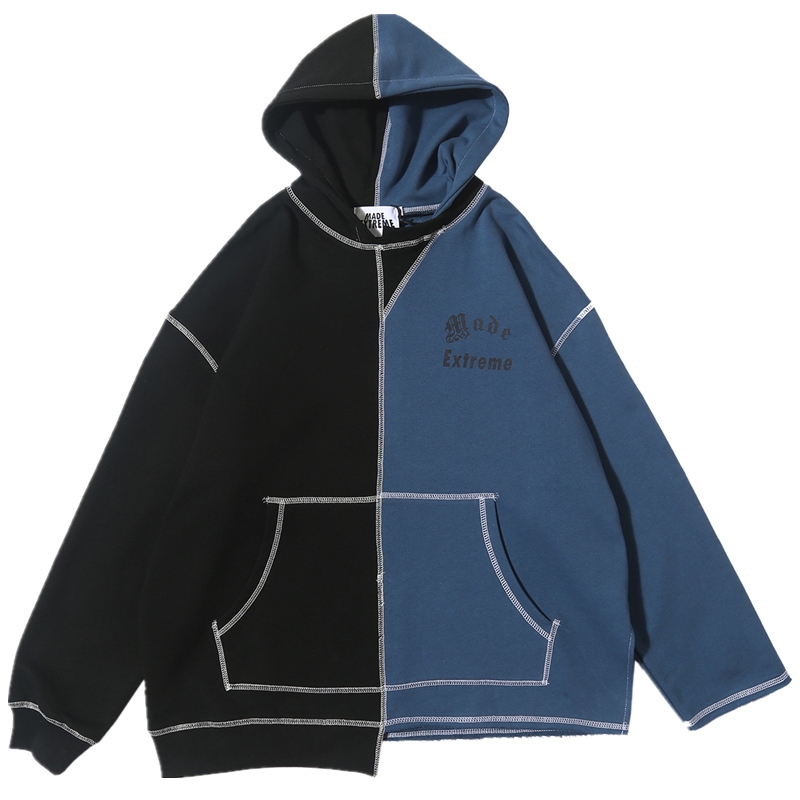 Irregular stitching contrast sweater