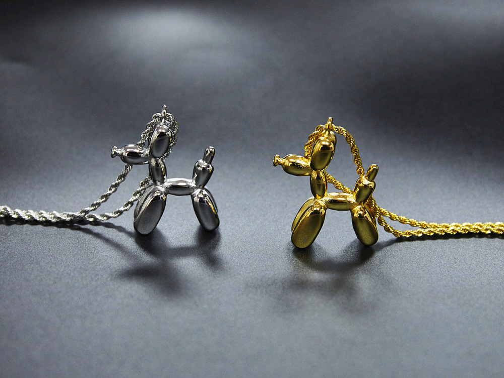 Net red hip hop balloon dog necklace