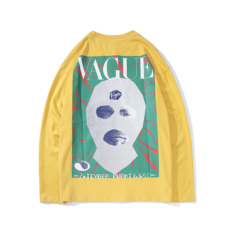 Figure print crew neck sweater