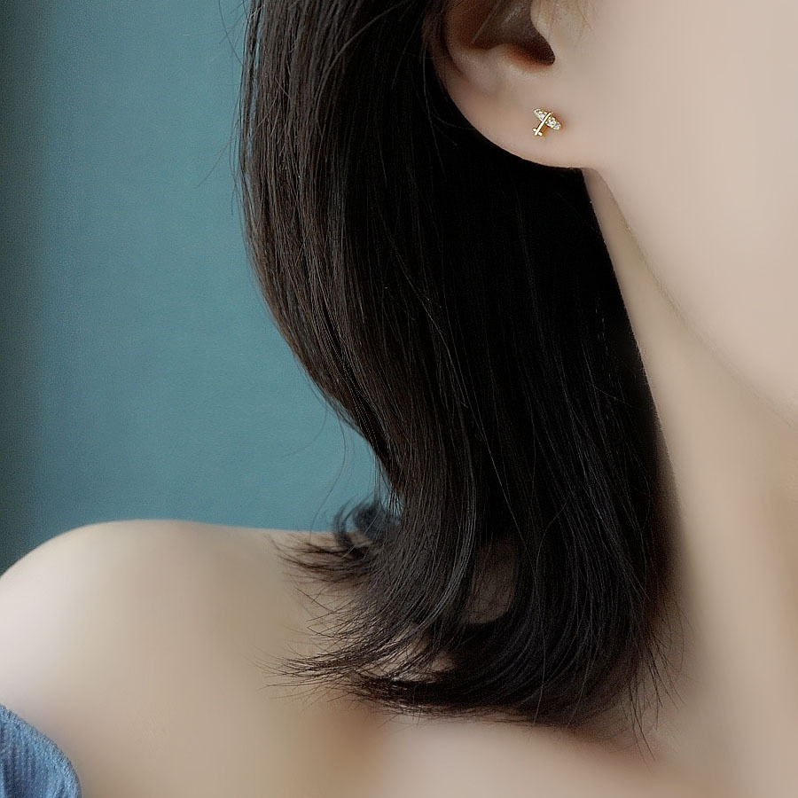 Female Silver Stud Earrings Mini Ear Studs