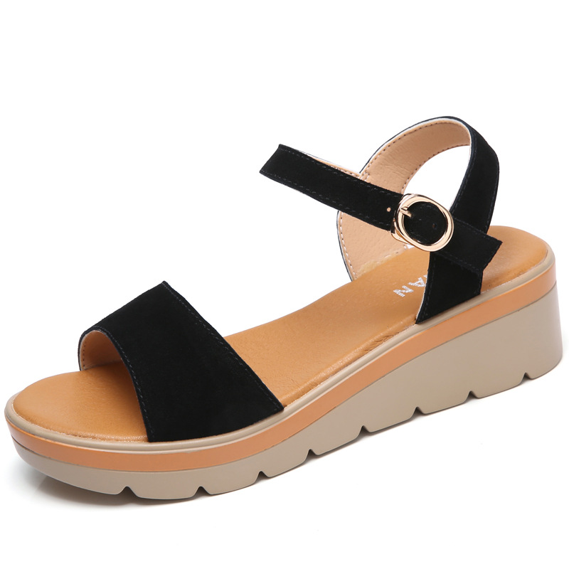 Flat platform platform sandals Black - Shop at LoveMi