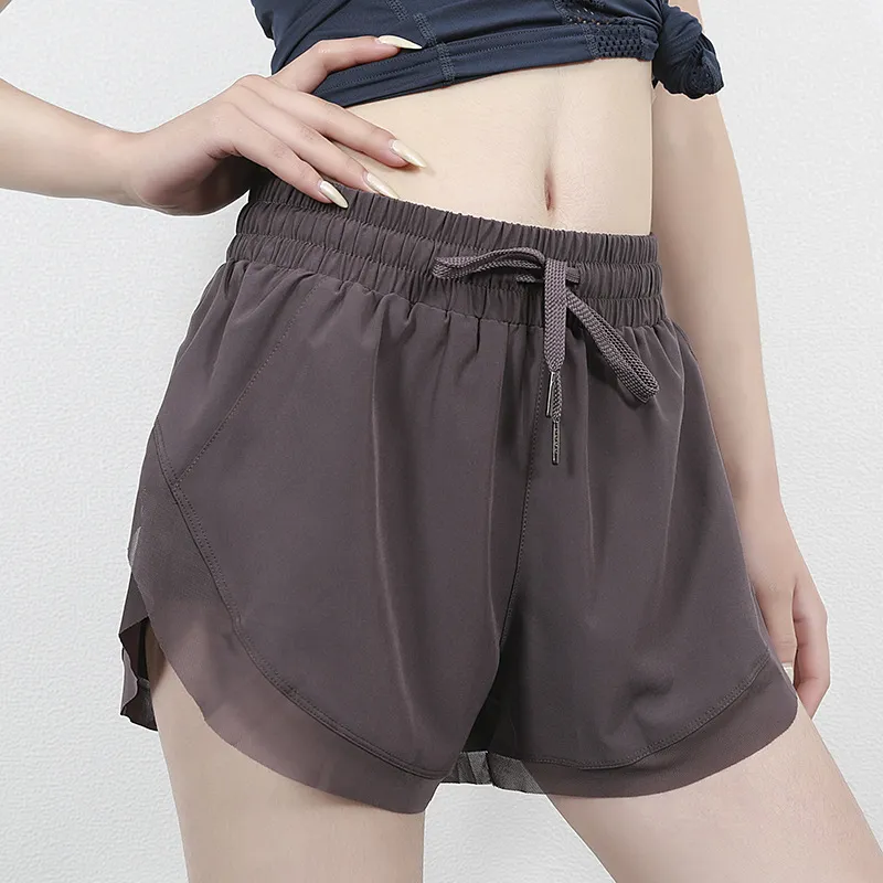 Women's sports quick-drying high waist shorts - Purple