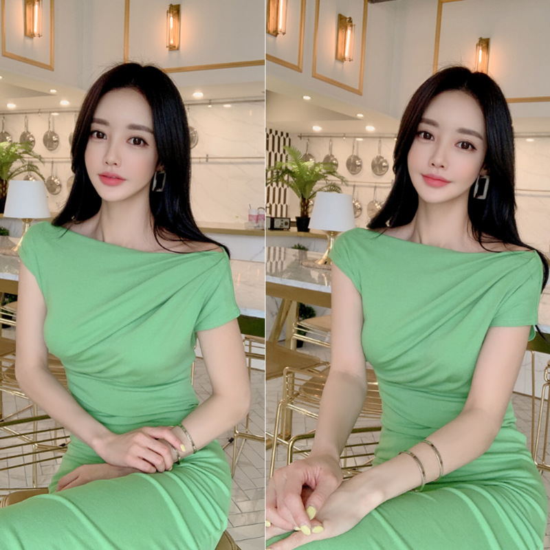 Strapless asymmetric dress