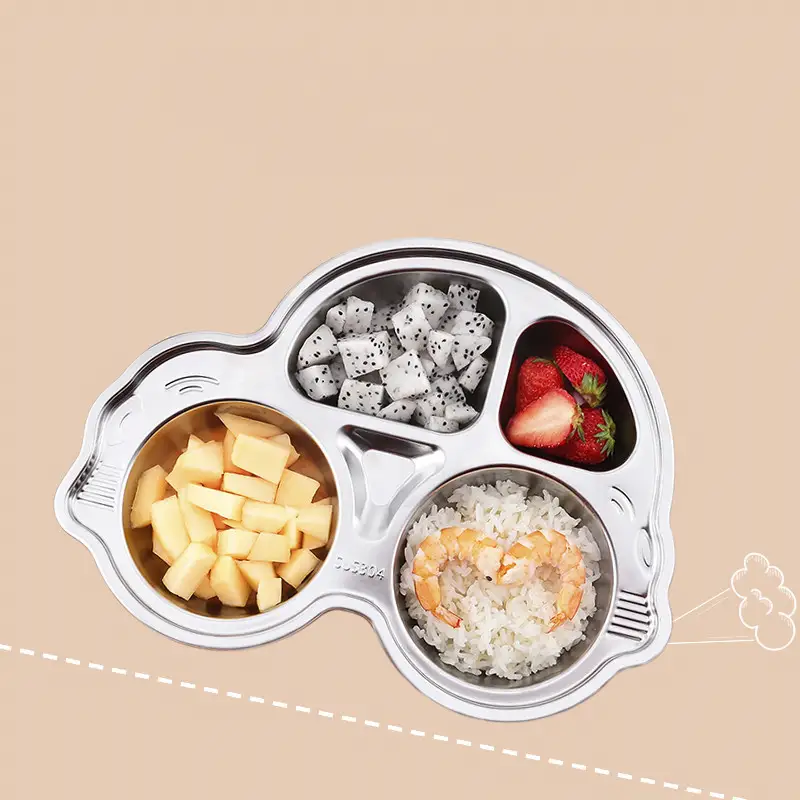 Stainless steel cartoon dinner plate