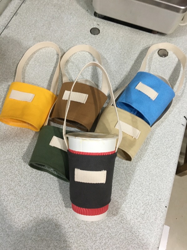 Colorful canvas cup cover beverage cup bag