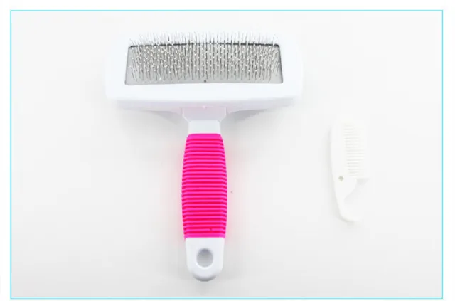 Non slip handle pet comb Rose Red - Shop at LoveMi