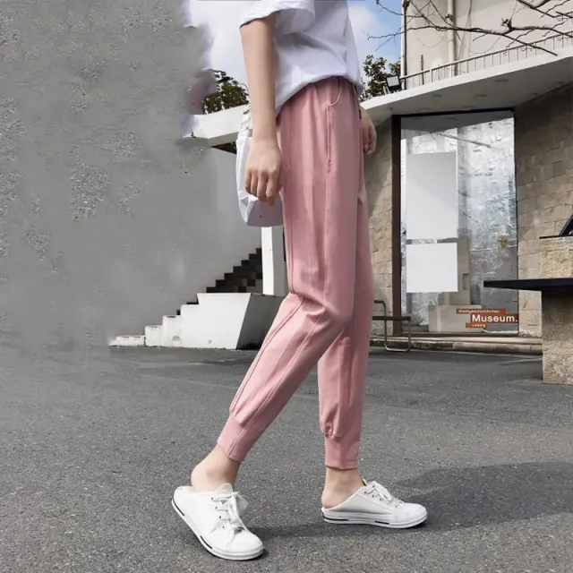 Nine point thin harem pants Pink - Shop at LoveMi