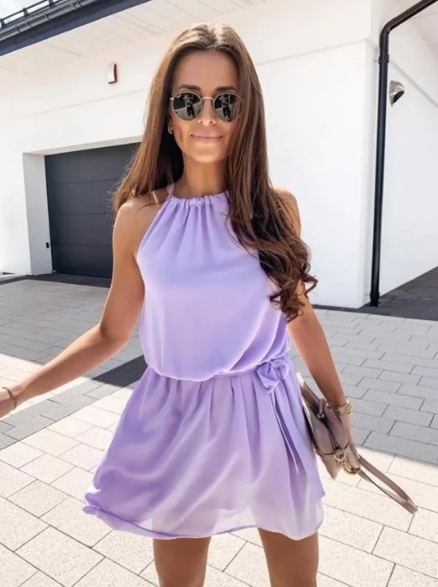 Hanging neck beach skirt chiffon dress