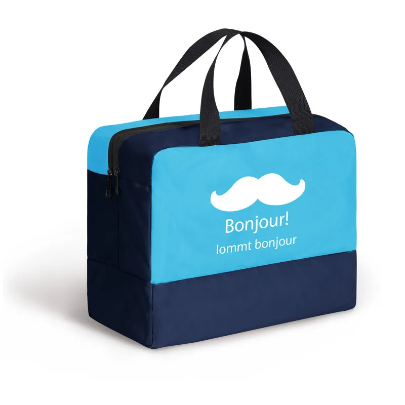 Waterproof wet and dry separation beach swimming bag - Blue