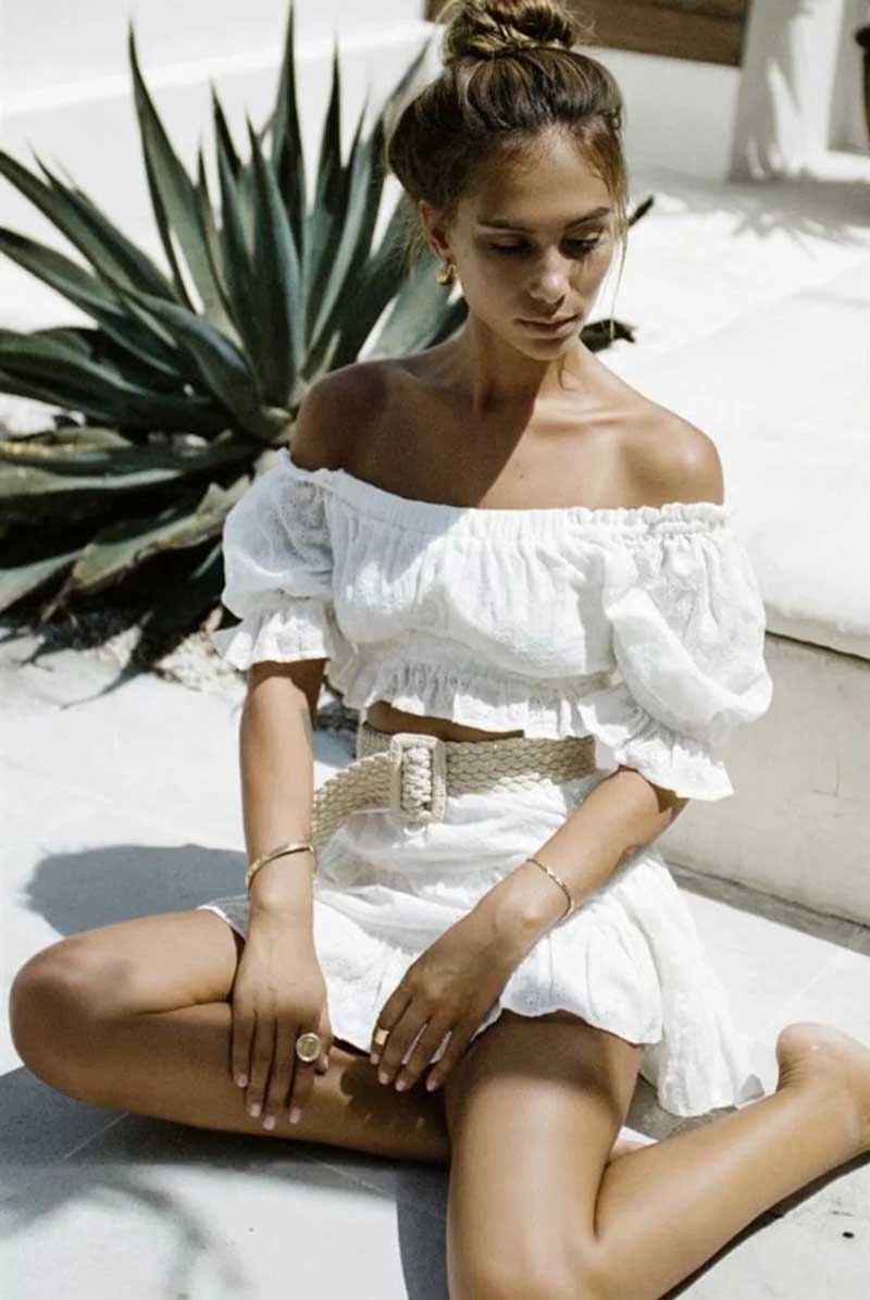 Short full lace top and shorts