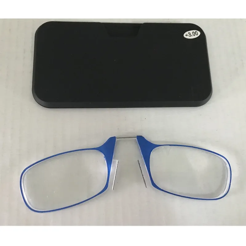 Clip-on reading glasses SOS wallet emergency glasses - Blue