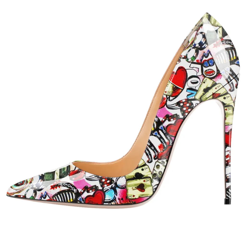 Shallow mouth high heels - Playing Cards-44