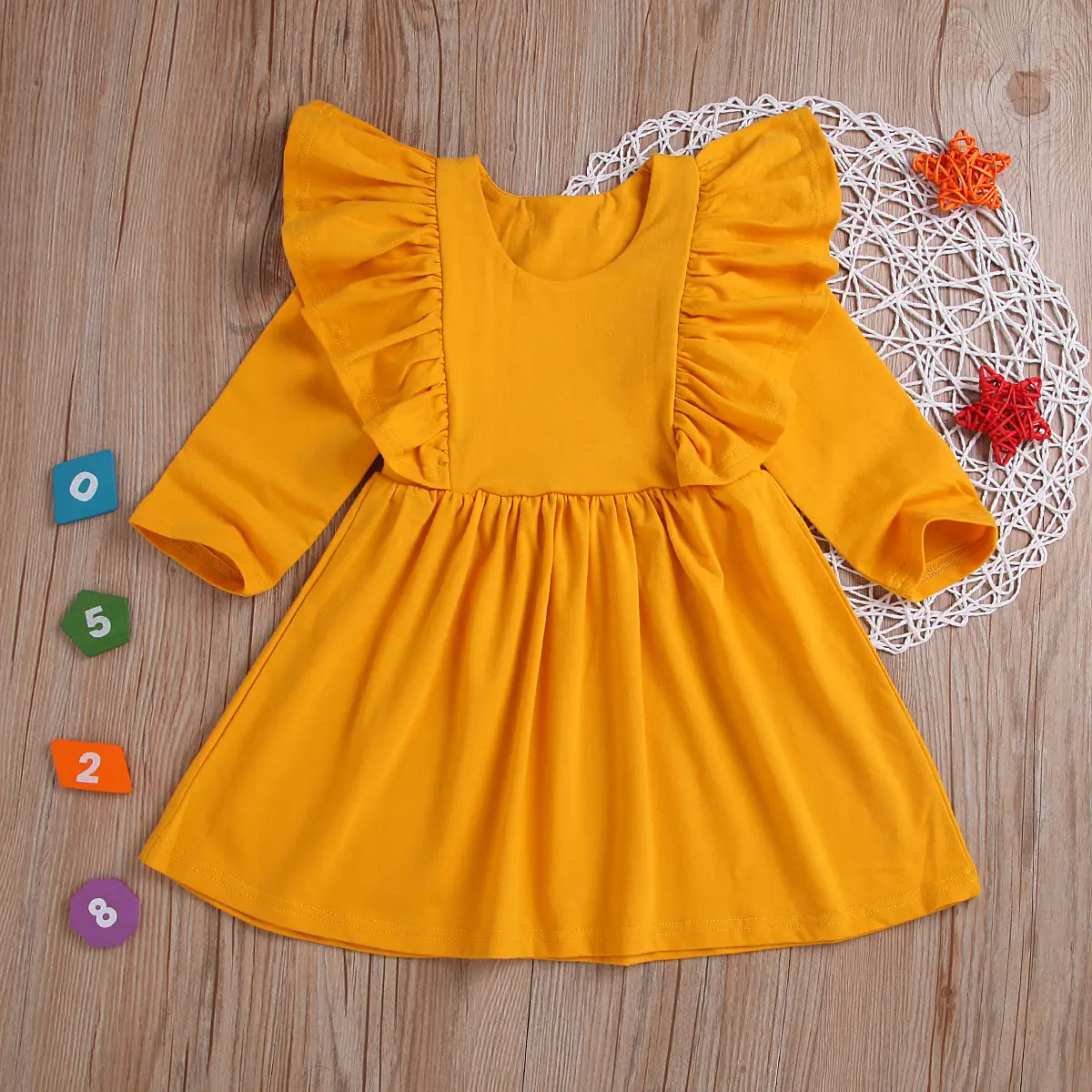 Girls lace long sleeve dress princess dress