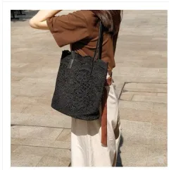 Lace cloth fairy sensation niche design wild bag - Black - View 1