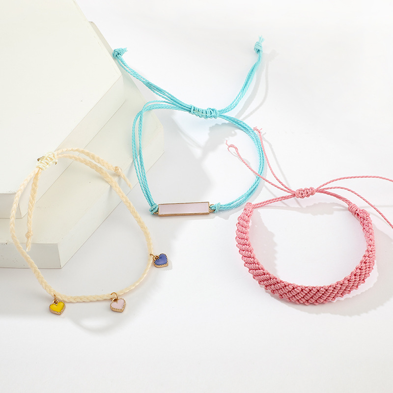 3-piece woven ethnic style bracelet