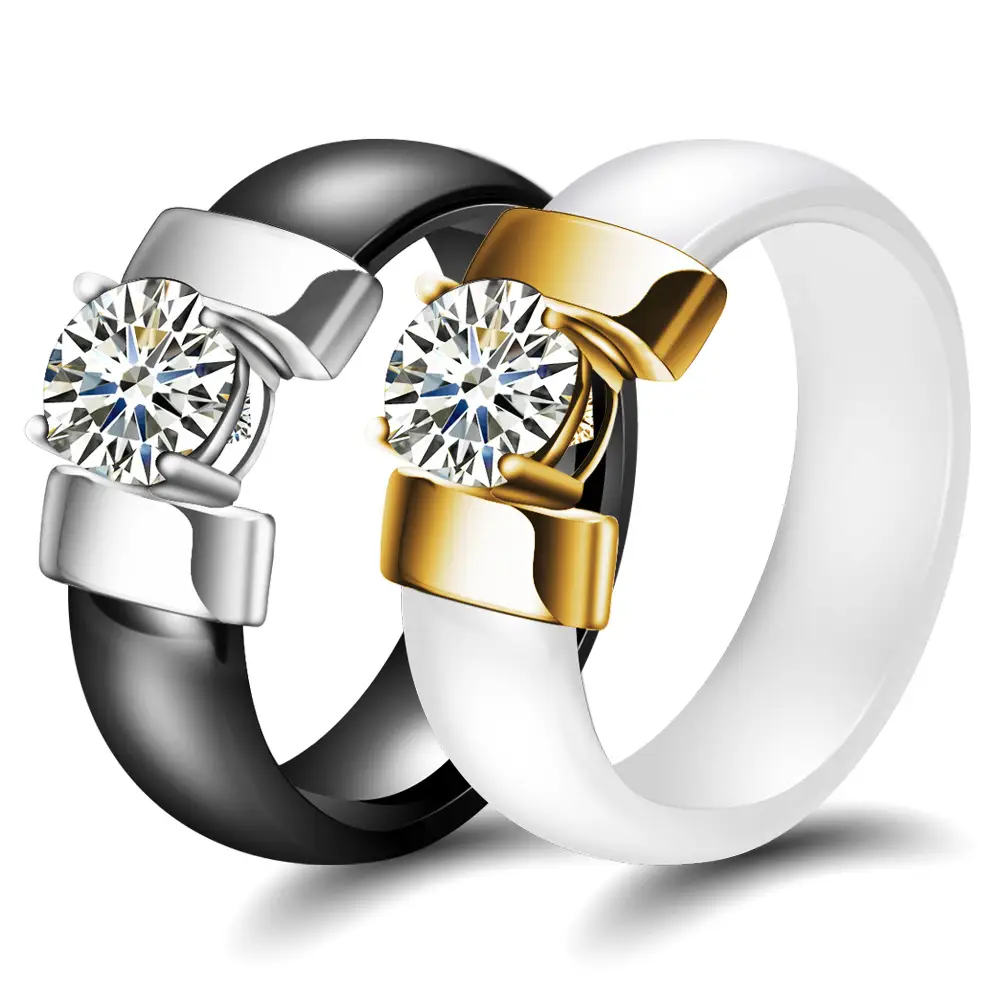 Black and white diamond ring