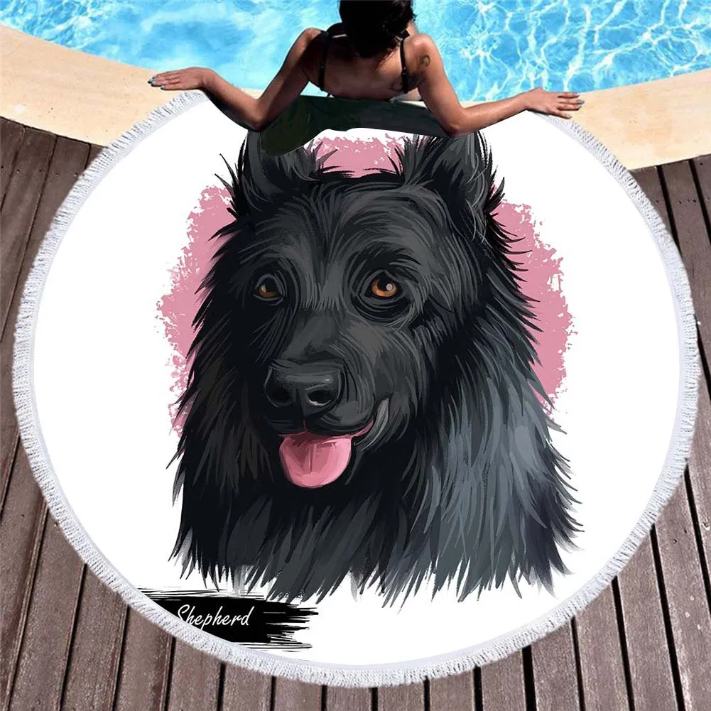 3D printed cat and dog beach towel - 2Style-150X150Cm
