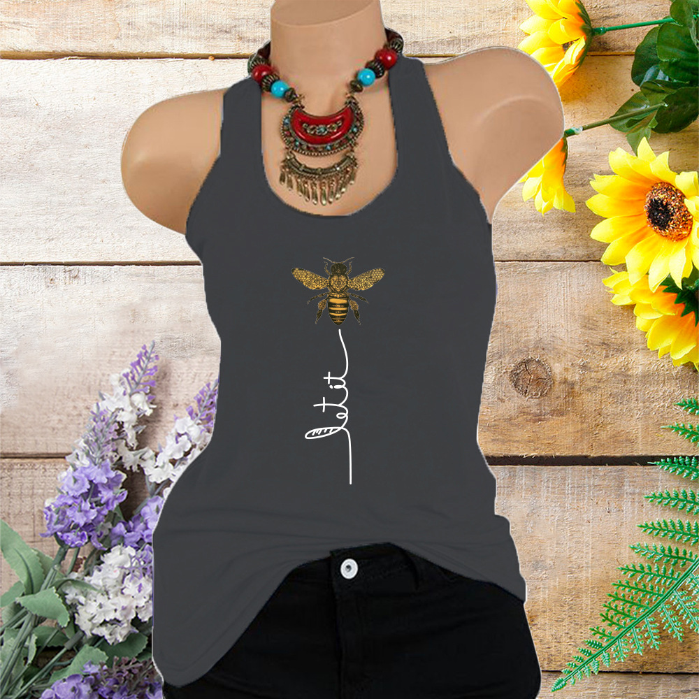 Creative Bee Kind print sling vest