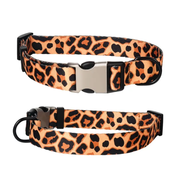 Pet collar lettering metal buckle Leopard Print - Shop at LoveMi