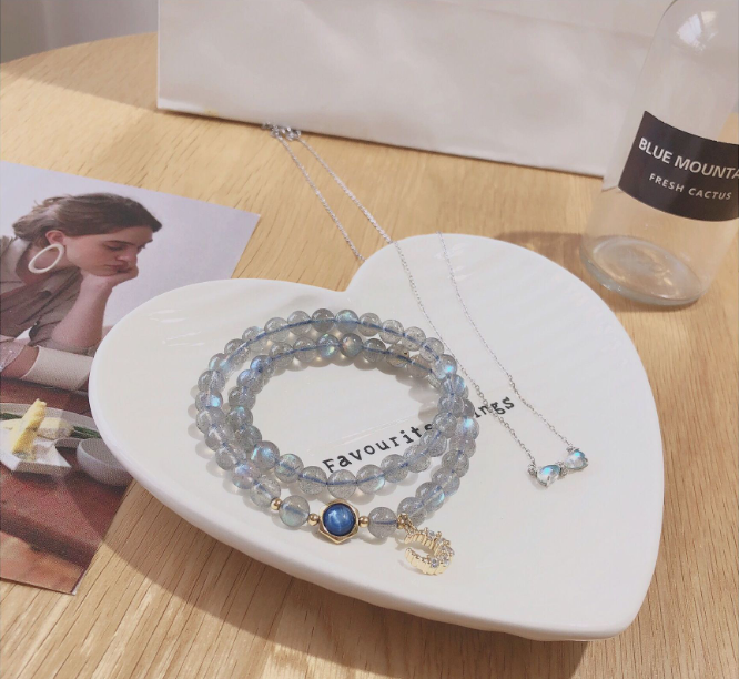 Natural Moonstone Moon Bracelet
