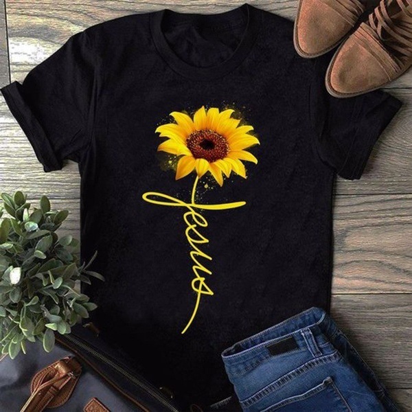 Sun flower women's T-shirt with bottom and loose sleeve