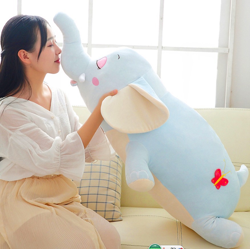 Soft Elephant Plush Cushion Pillow for Kids and Nursery Decor