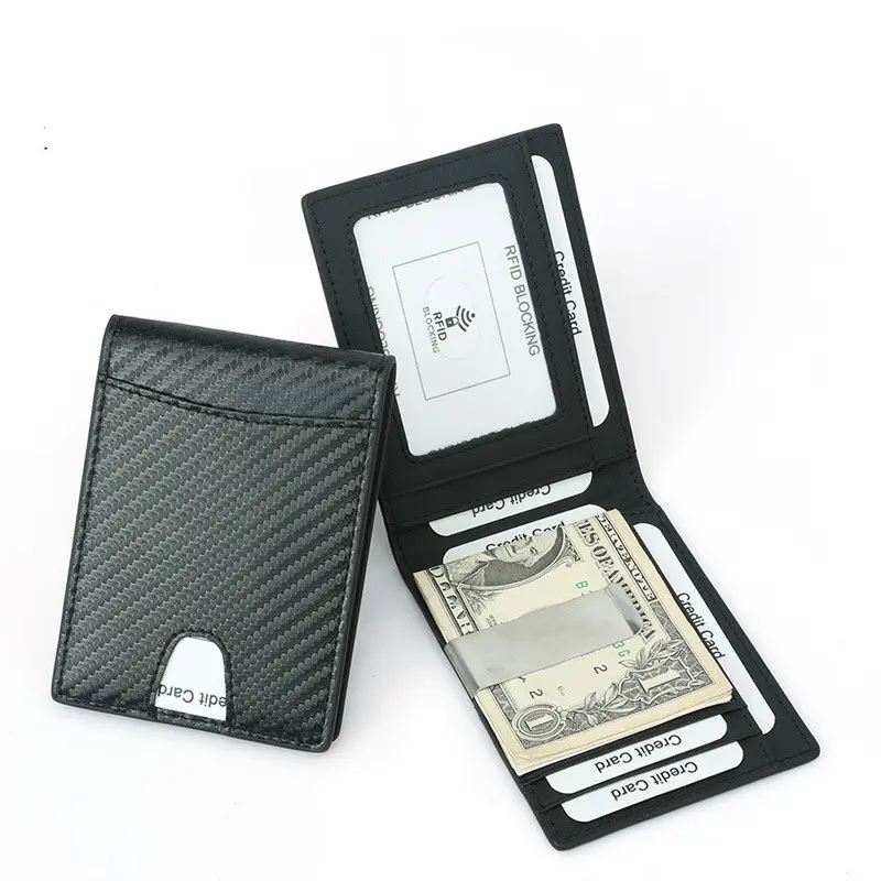 New Men's Wallet Carbon Fiber Texture