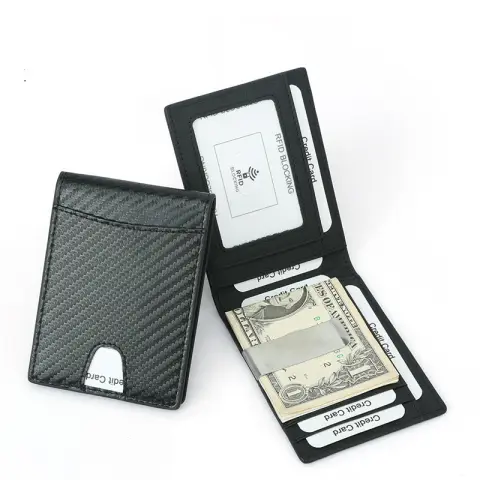 New Men's Wallet Carbon Fiber Texture
