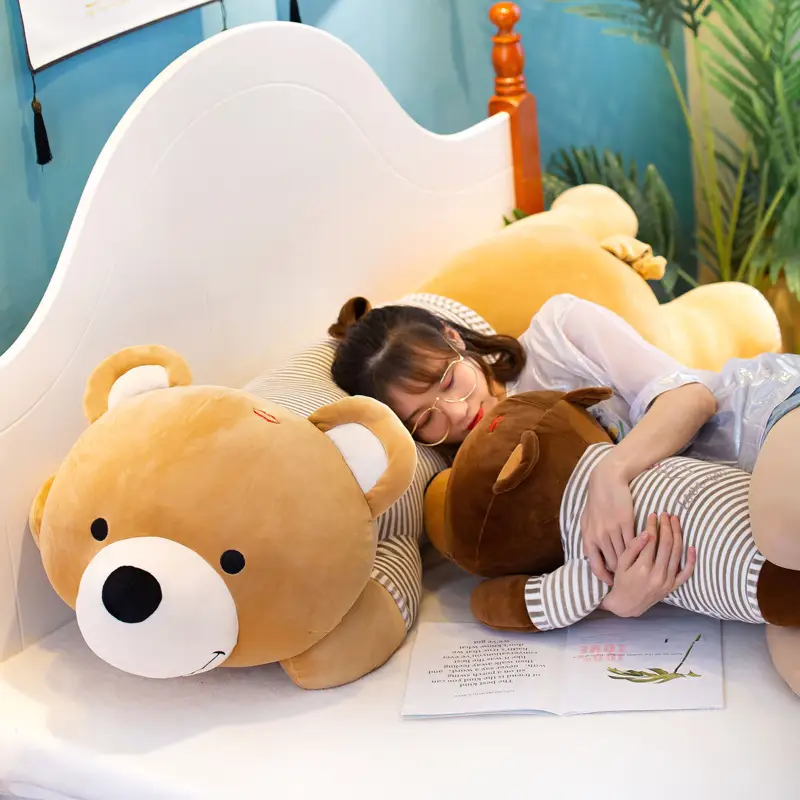 Down and cotton lying bear plush toy