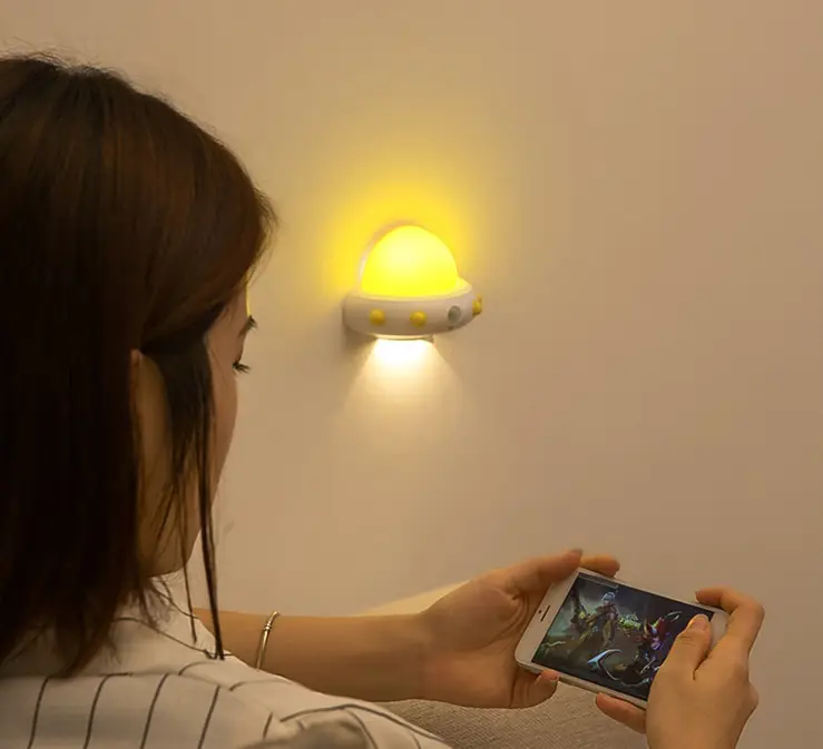 Remote control UFO bedside night light
