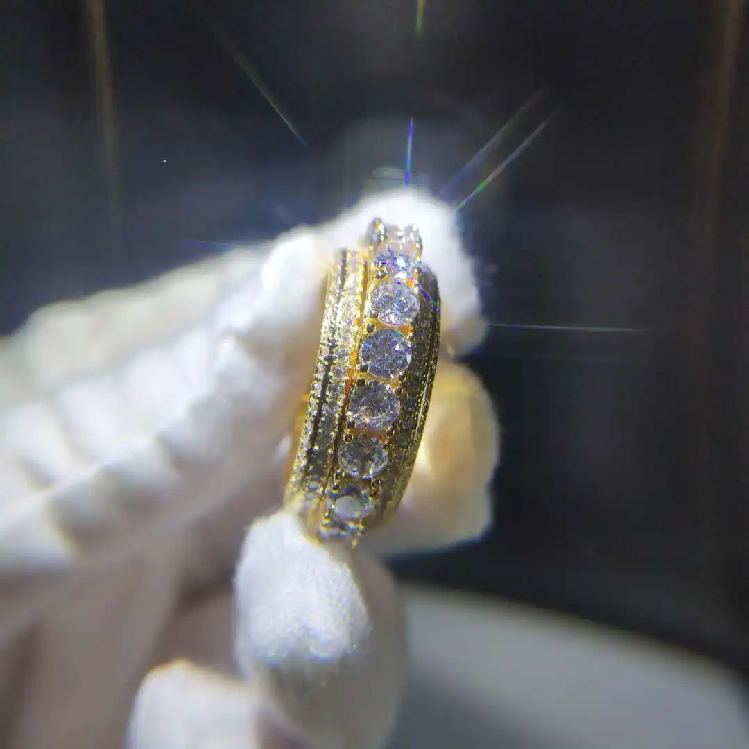 Hip-hop full diamond rotating ring zircon micro-set ring