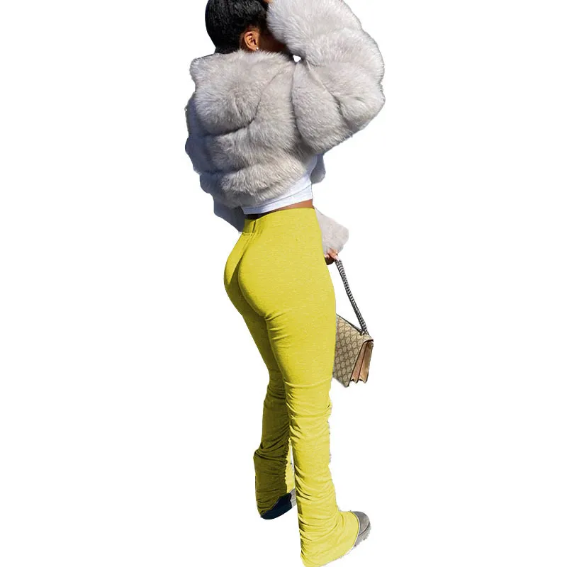 Elastic waist casual pants - Yellow