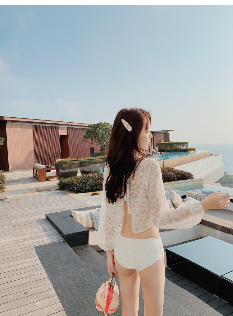 Women's three-piece lace swimsuit