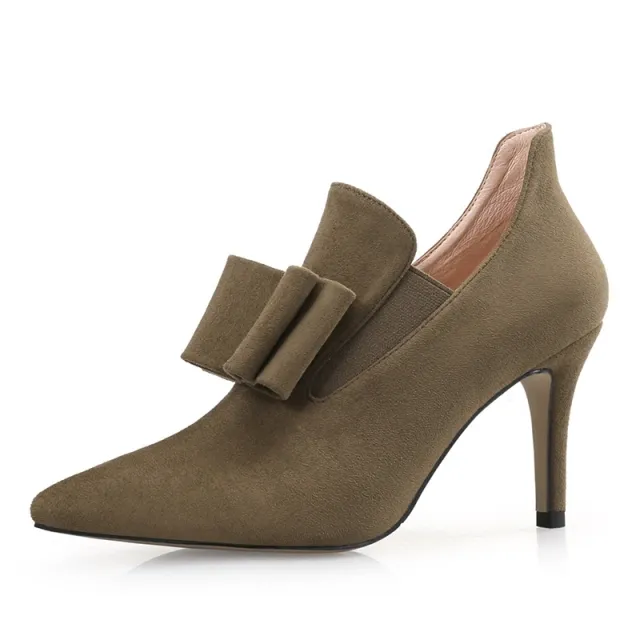 Pointed toe high heeled shoes Khaki - Shop at LoveMi