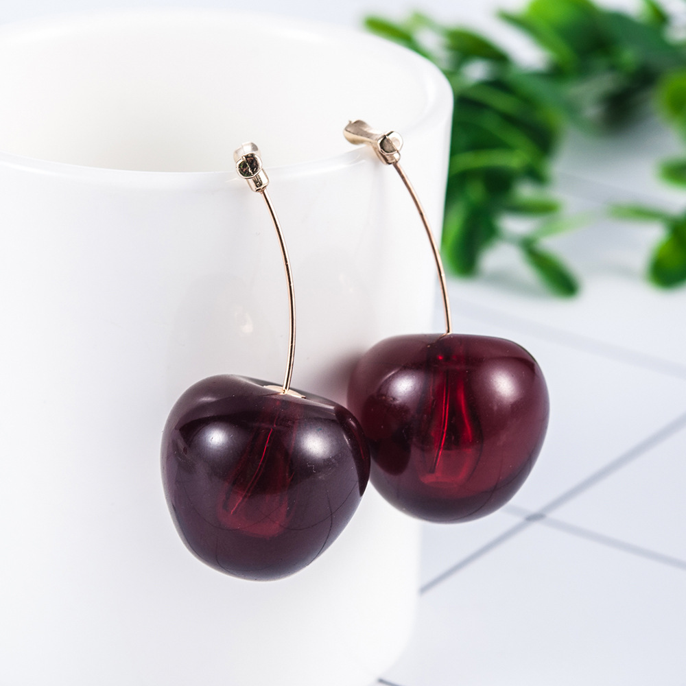 Cherry Fruit Stud Earrings Cute Fruit Earrings