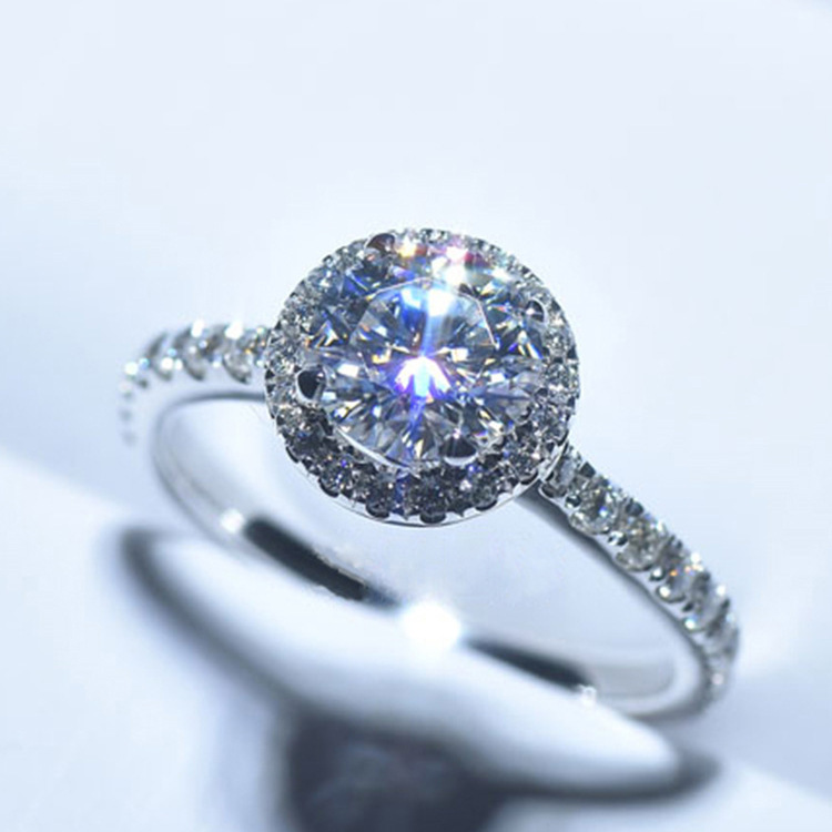 Title 3, Bague diamant Mosang avec zircon pour femmes. É...