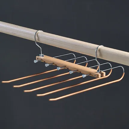 Multifunctional trouser rack home Beech Gold - Shop at LoveMi