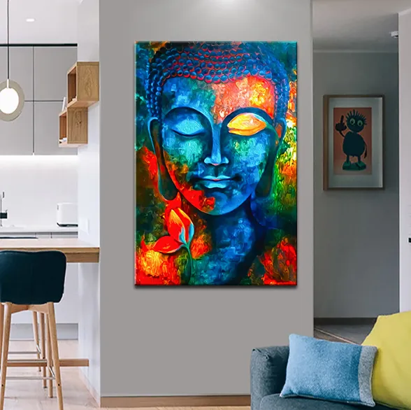 God Buddha Wall Art Canvas Modern Buddha Canvas Art Paintings On The Wall Canvas Pictures Buddhism Posters Wall Decor Style 2 - Shop at LoveMi