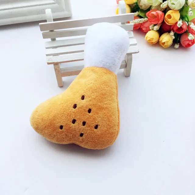 Plush double bone chicken leg molars sounding toy Chicken - Shop at LoveMi