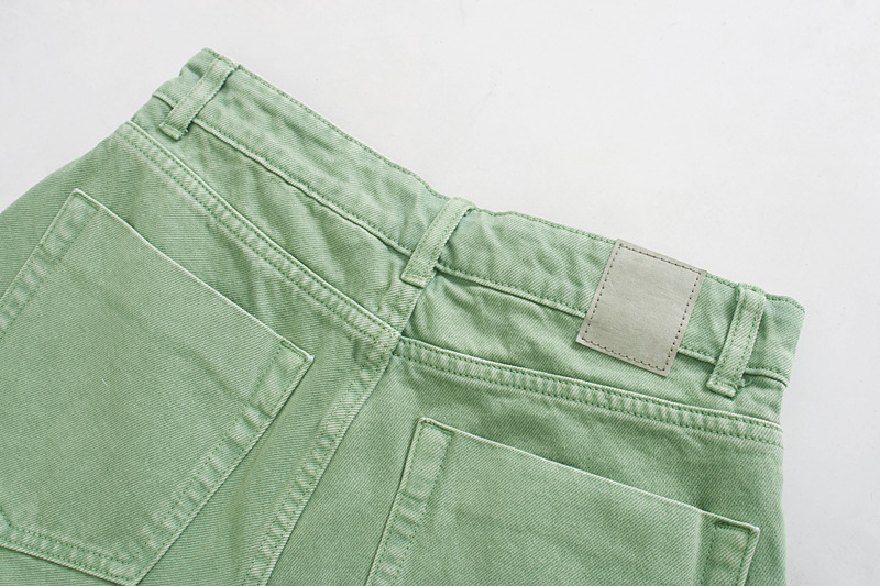 Irregular denim skirt pants with high waist