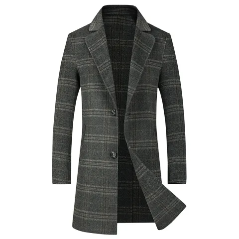 Men's Plaid Wool Windbreaker