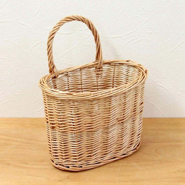 Wicker wicker storage basket with handle