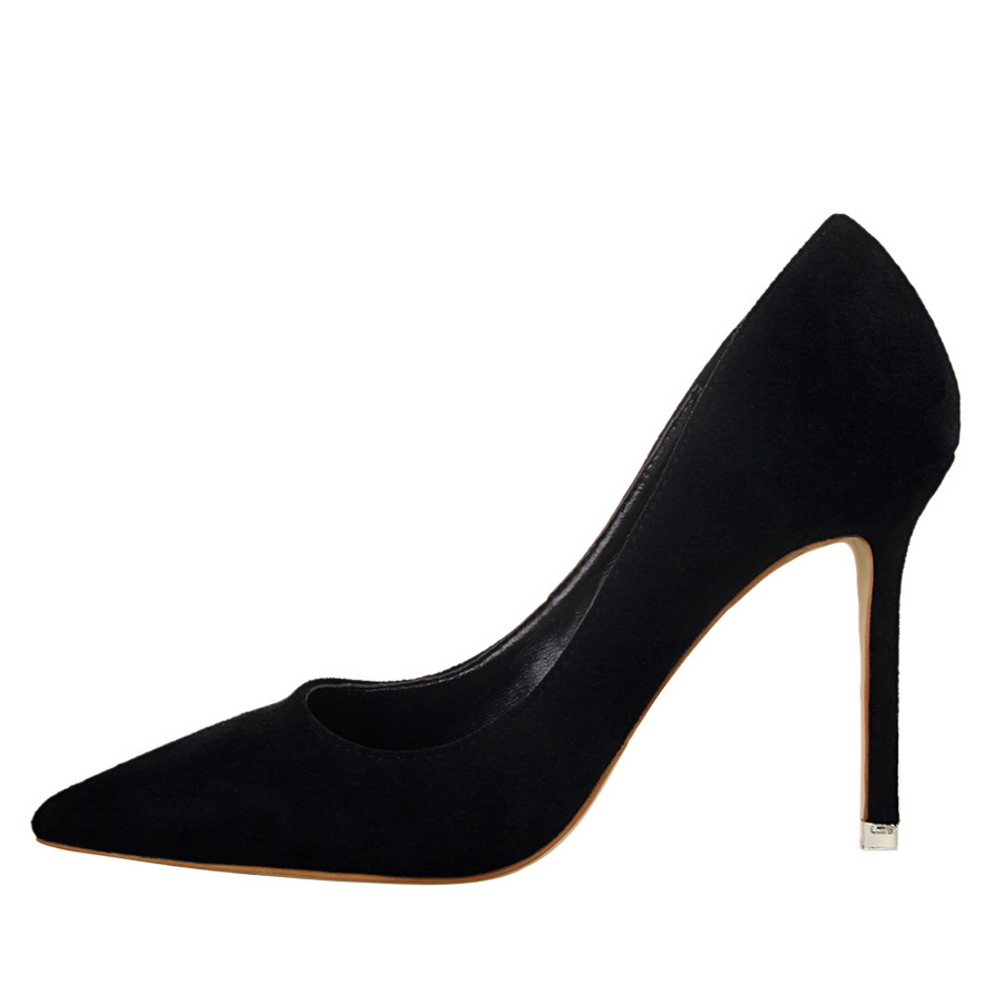 Suede stiletto party pointy heels Black - Shop at LoveMi