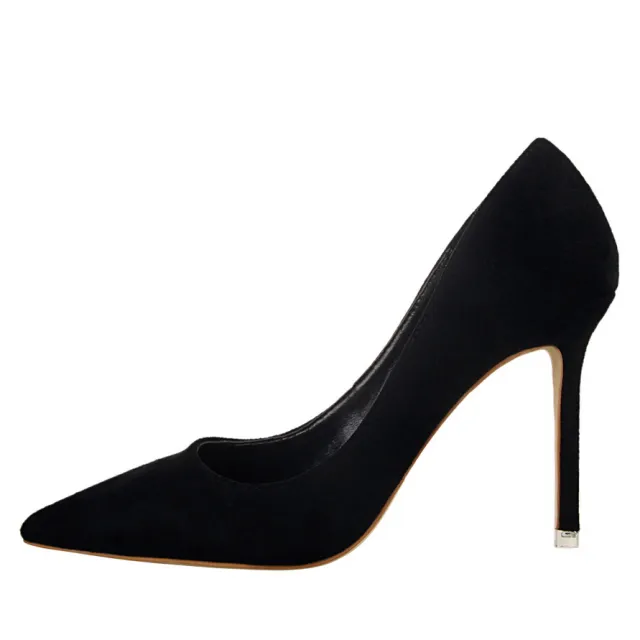Suede stiletto party pointy heels Black - Shop at LoveMi