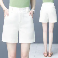 High waist a-line suit 5 points shorts - White - View 1