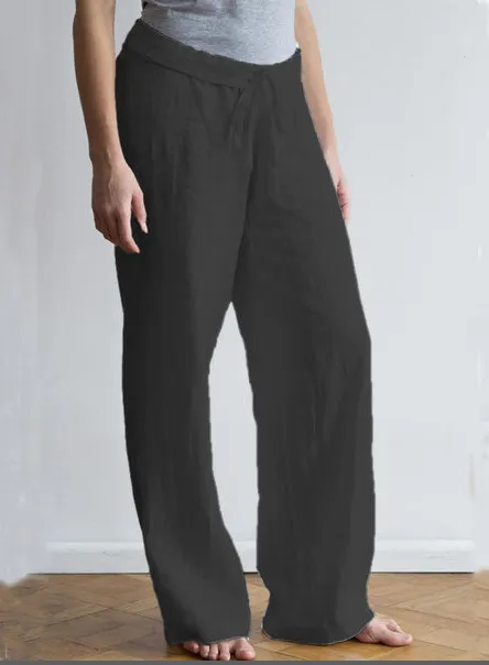 Women's loose straight casual pants Black - Shop at LoveMi