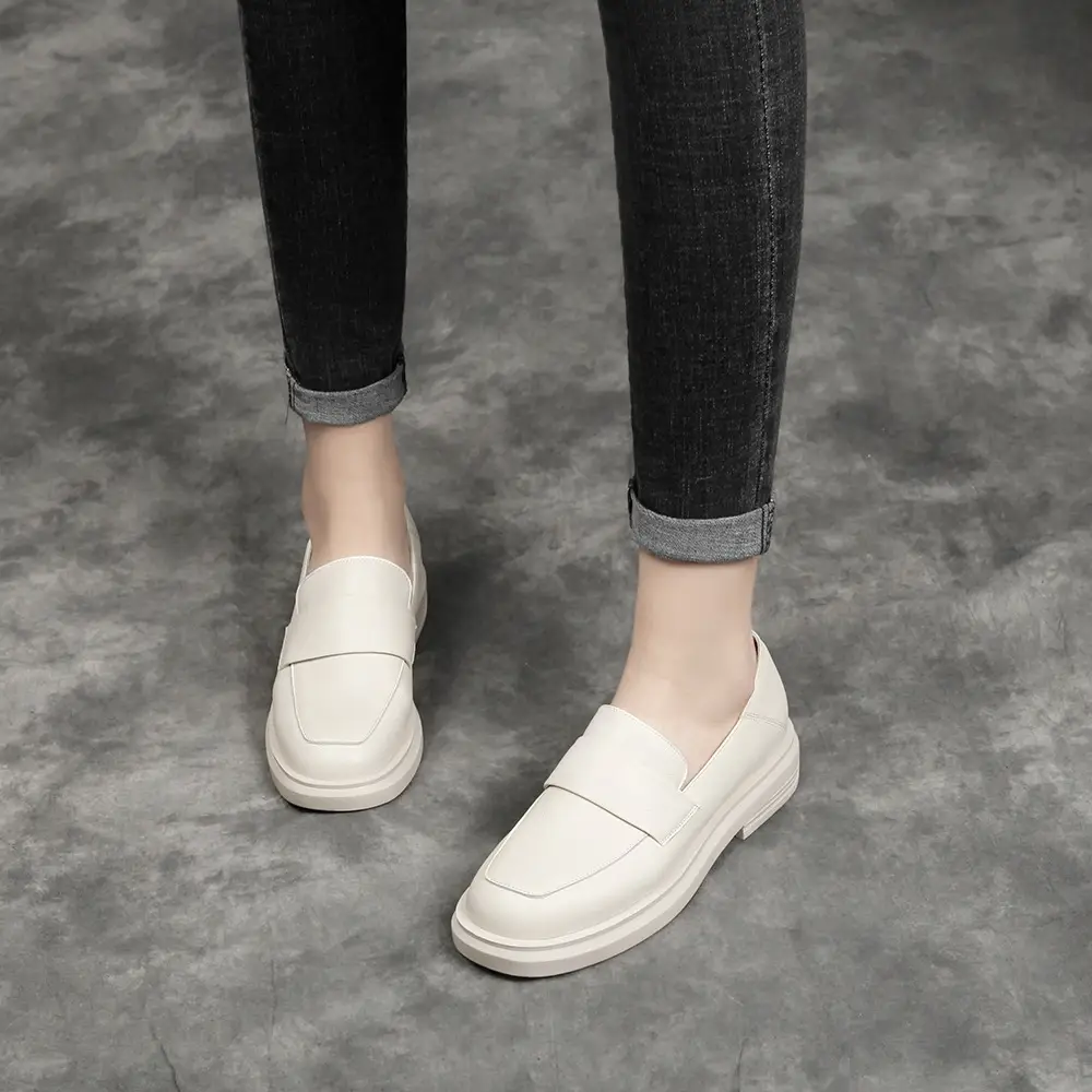 Female British leather loafers