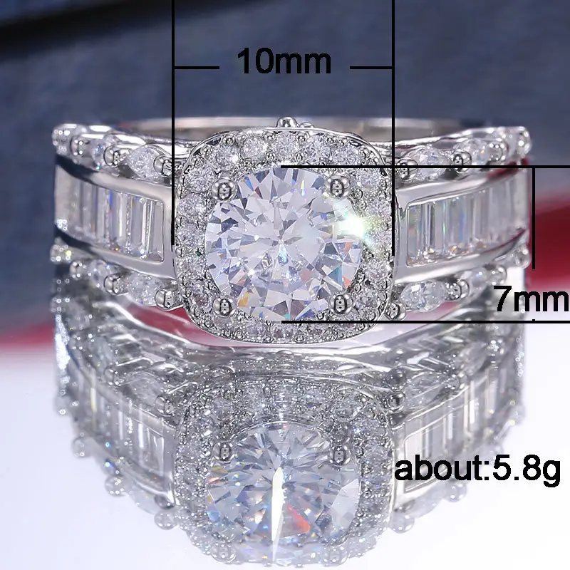 Women's square zircon ring
