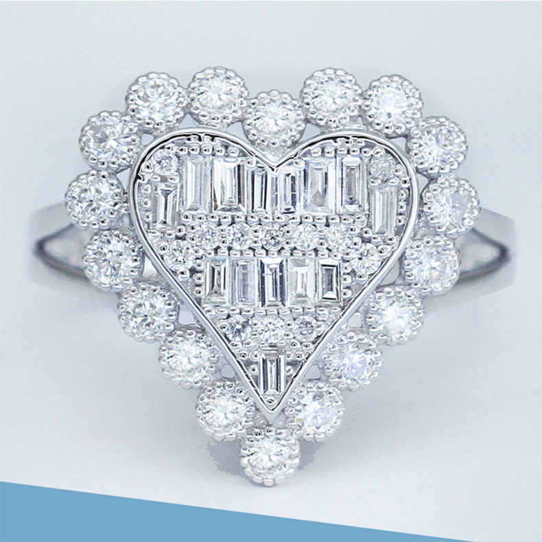 Geometric hollow zircon ring